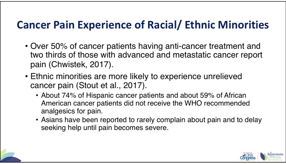 DarcyBurbage's tweet photo. #DrEunOkIm Improving racial/ethnic minorities cancer survivorship experiences using computer &amp; mobile technology. Flexibility w/24 hr access essential in order for participants to use technology &amp; find value in interventions #ONSCongress @oncologynursing https://t.co/9GE174r7Rh