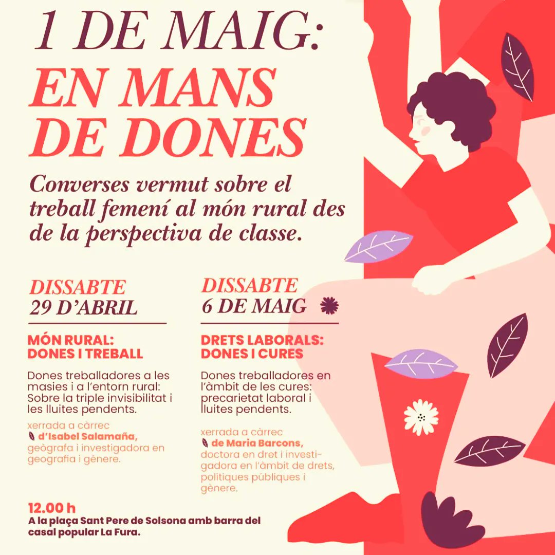 Avui,escoltant i conversant amb <a href="/isabelsalamana/">isabel  salamana</a> sobre dones i treball al món rural. Les lluites pendents? L'equitat en les cures,la dignificació del sector, i el lideratge de dones als ajuntaments de pobles petits
#cicle1demaig #enmansdedones #enfilat23 
El proper dissabte, més.