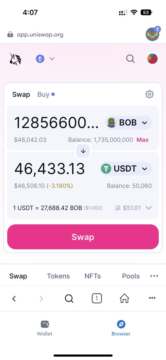 MoneyLord's tweet photo. I bought extra 50k$ of $BOB here even i had alot from 3m MC. Send it to 100m https://t.co/uZeEkaRzEw