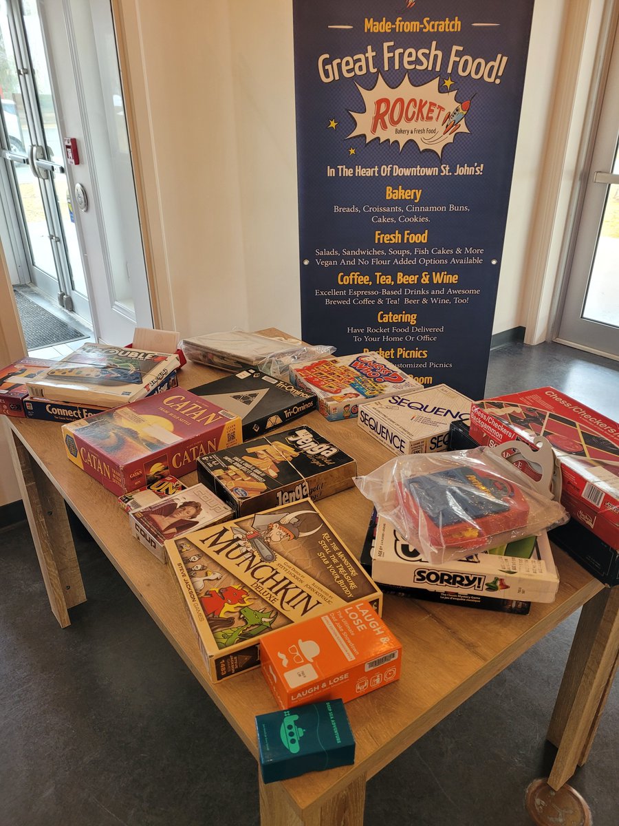 AdmiraltyMuseum's tweet photo. Come check us out! We will be here until 7 tonight! Board games, coffee, and snacks are 💯

@NLPubLibraries @rocketbakeryNL https://t.co/sDOCE1L3NR