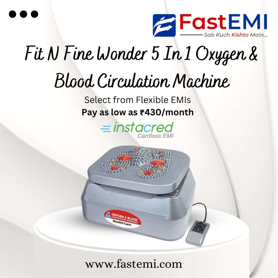 fastemiindia's tweet image. Say goodbye to fatigue and hello to wellness with Fit n Fine Wonder 5 in 1 Oxygen &amp;amp; Blood Circulation Machine! Now available on flexible EMIs starting as low as Rs. 430/month with InstaCred Cardless EMI. #FitnFineWonder #OxygenMachine #BloodCirculation #EMIOptions #InstaCredEMI