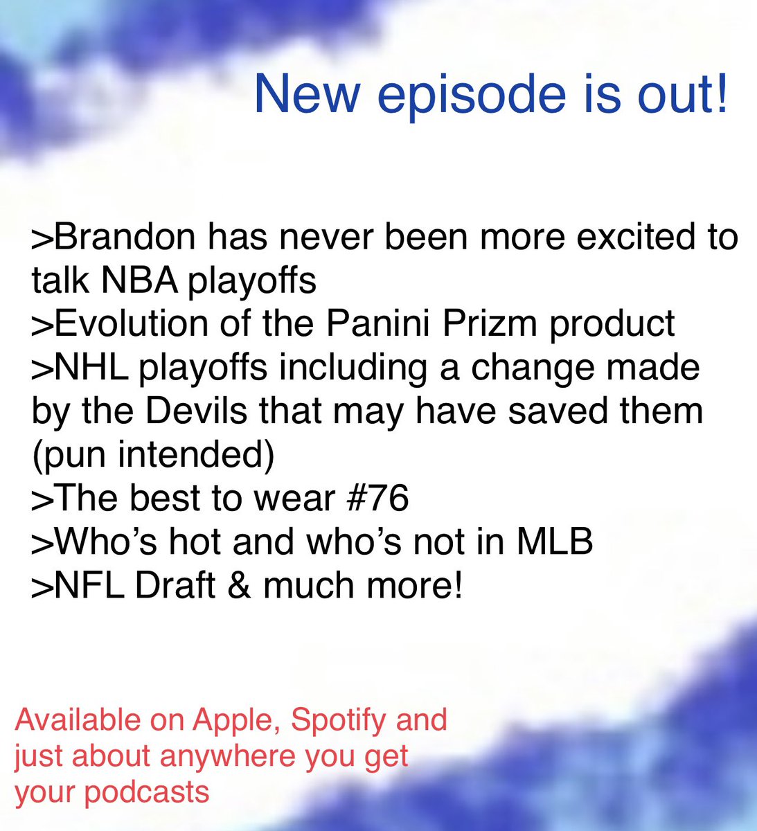 615Collector's tweet photo. We’re back - hope you enjoy the show &amp; thank you for spending some of your time with us!
#thehobby #sportscards #Podcast #Trending #whodoyoucollect @CardPurchaser #NFL #NBA #MLB #NHL #rookiecards #paniniprizm #MiamiHeat #newjerseydevils https://t.co/muTI5W1PPp