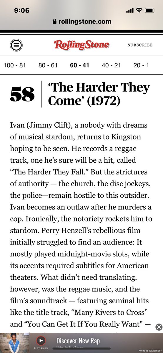 The 70s were an incredible decade for film! Thank you for acknowledging THTC in the canon. <a href="/jimmycliff/">Jimmy Cliff Official</a> #THTC50 🇯🇲