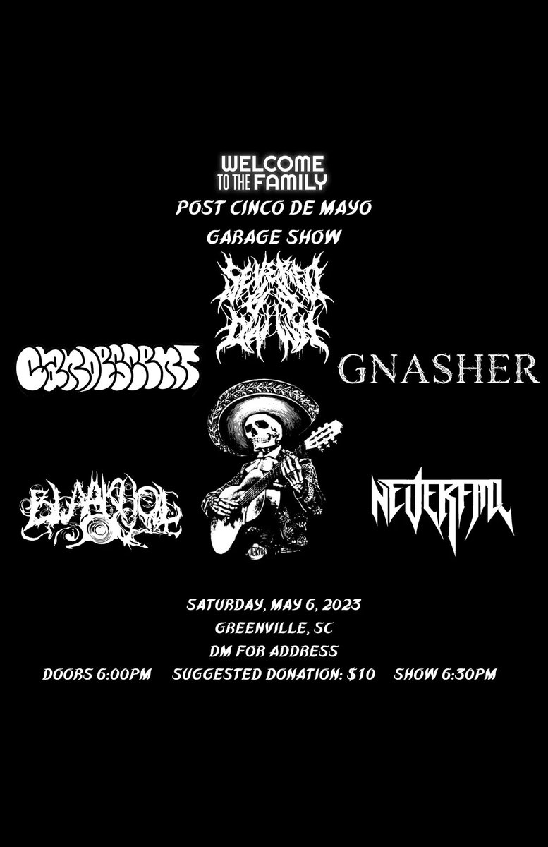 WTTFFest's tweet image. Our first Greenville show is 1 week out! Don't miss this wild ass garage show

withkoji.com/@welcometothef…