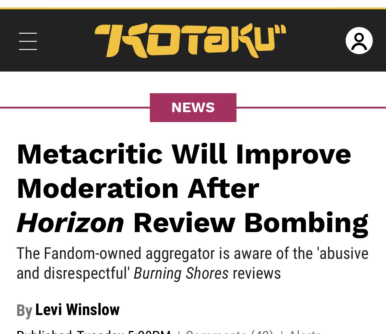 Metacritic Will Improve Moderation After Horizon Review Bombing