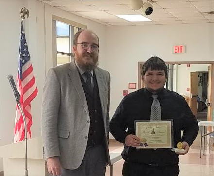 CVOHIO's tweet photo. Keaton Montgomery (left) of Shawnee and Ashley Fetzer  (right )of Spencerville were awarded the John Phillip Sousa Band Award by the Kiwanis Club of Kiwanis of Lima Ohio  at a recent meeting. They are pictured with their respect band directors Jaz Bluhm and Joshua VanGorder. https://t.co/7WcCiXU9B8