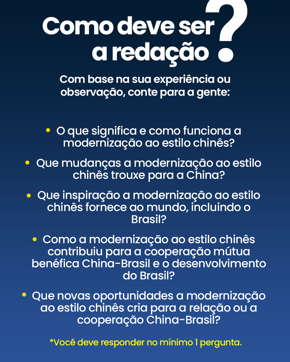 EmbaixadaChina's tweet photo. Vocês pediram viagem para a China e a gente trouxe! Participe do concurso de redação "A modernização ao estilo chinês aos meus olhos" e concorra a uma viagem à China e outros prêmios! ✈️. Confira as orientações para participar 👇 https://t.co/U330R3aJVS