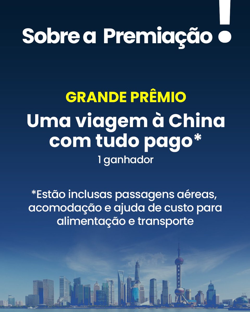 EmbaixadaChina's tweet photo. Vocês pediram viagem para a China e a gente trouxe! Participe do concurso de redação "A modernização ao estilo chinês aos meus olhos" e concorra a uma viagem à China e outros prêmios! ✈️. Confira as orientações para participar 👇 https://t.co/U330R3aJVS