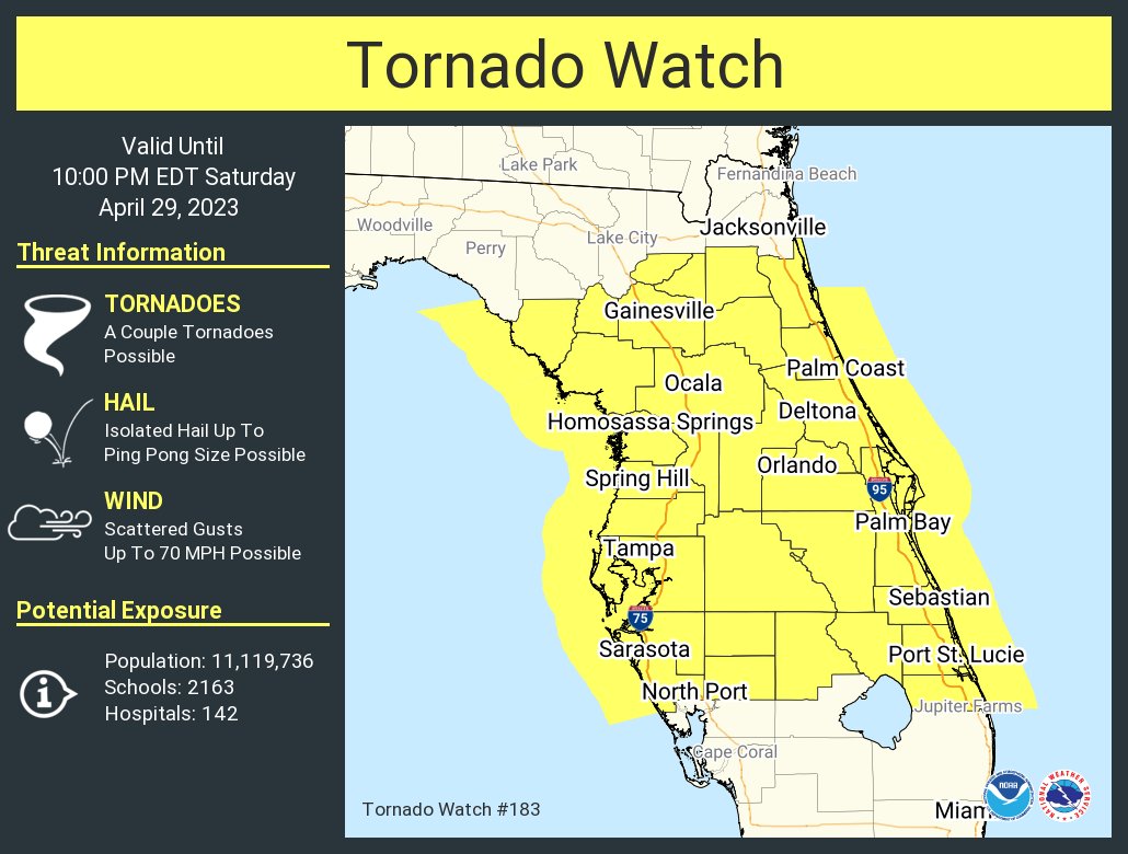 SteveO on Twitter "RT NWSMelbourne A tornado watch has been issued
