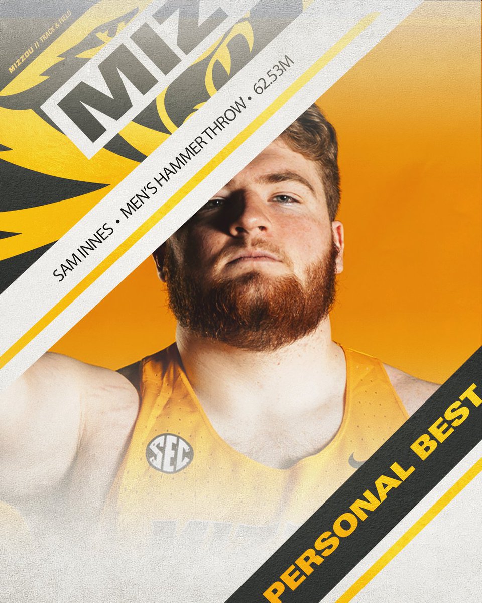 MizzouTFXC's tweet image. .@SamInnes11 places fifth in the hammer throw with a personal-best mark 💪