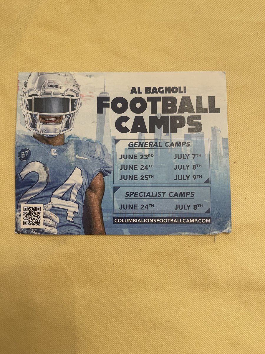 Thank you so much <a href="/Coach_Fab/">Mark Fabish</a> and <a href="/CULionsFB/">Columbia Football</a> for the letter and visit to school!