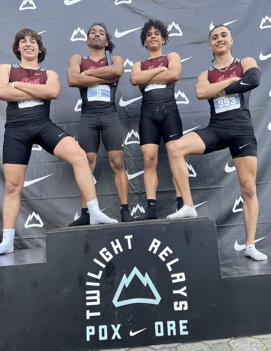 NEW SCHOOL RECORD!!! FASTEST 6A TIME IN OREGON!!! Congrats to Vikings Pierce Walker, DeMari Thompson, Xander Odom and Erick Gonzalez who ran a blistering 42.30 at the Nike Jesuit Invitational!!! 🔥🔥🔥🔥 Go Viks!!!
