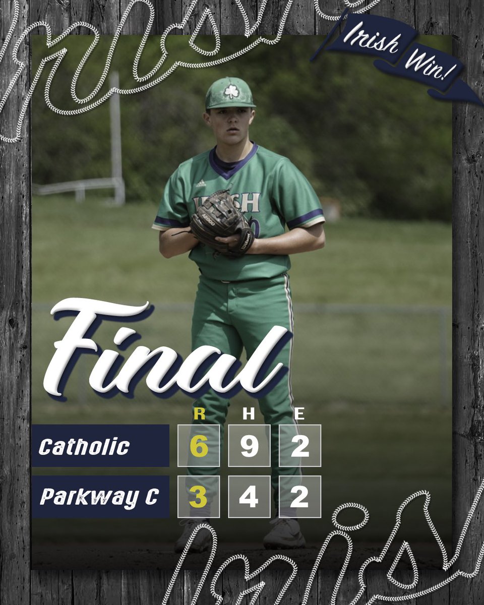 F7: Irish take game one against a solid Parkway Central team. Duchesne up next at 2:15. 

#IrishBoys☘️⚾️

J Smith (W): 5.1IP, 3ER, 6K’s
Morrison: 3-4, RBI, 2B
B Smith: 2-2, 2B
Ripper: 2-4, 2B
Ruter: 1-2, 2RBI

<a href="/OzarksOzone/">Ozarks Sports Zone</a> <a href="/Irishreports/">Dante Rebori</a>