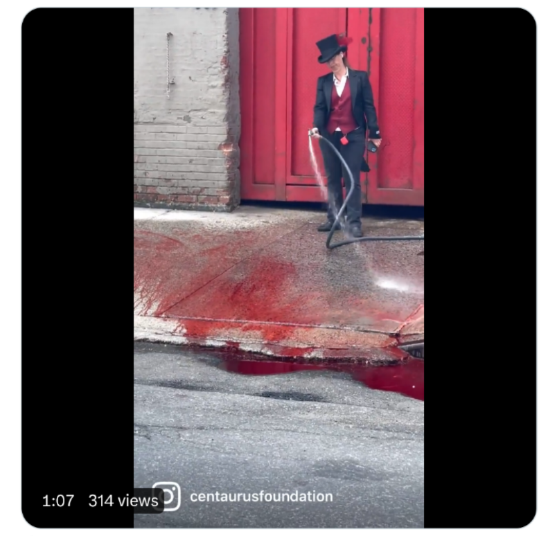 Disgusting &amp; typical @PETA stunts at their joint protest with @NYCLASS outside a carriage stable with illegal vandalism throwing fake blood on the sidewalk carriage drivers had to clean because the stablemen were busy mucking stalls/feeding horses!
Over temporary slight lameness?
