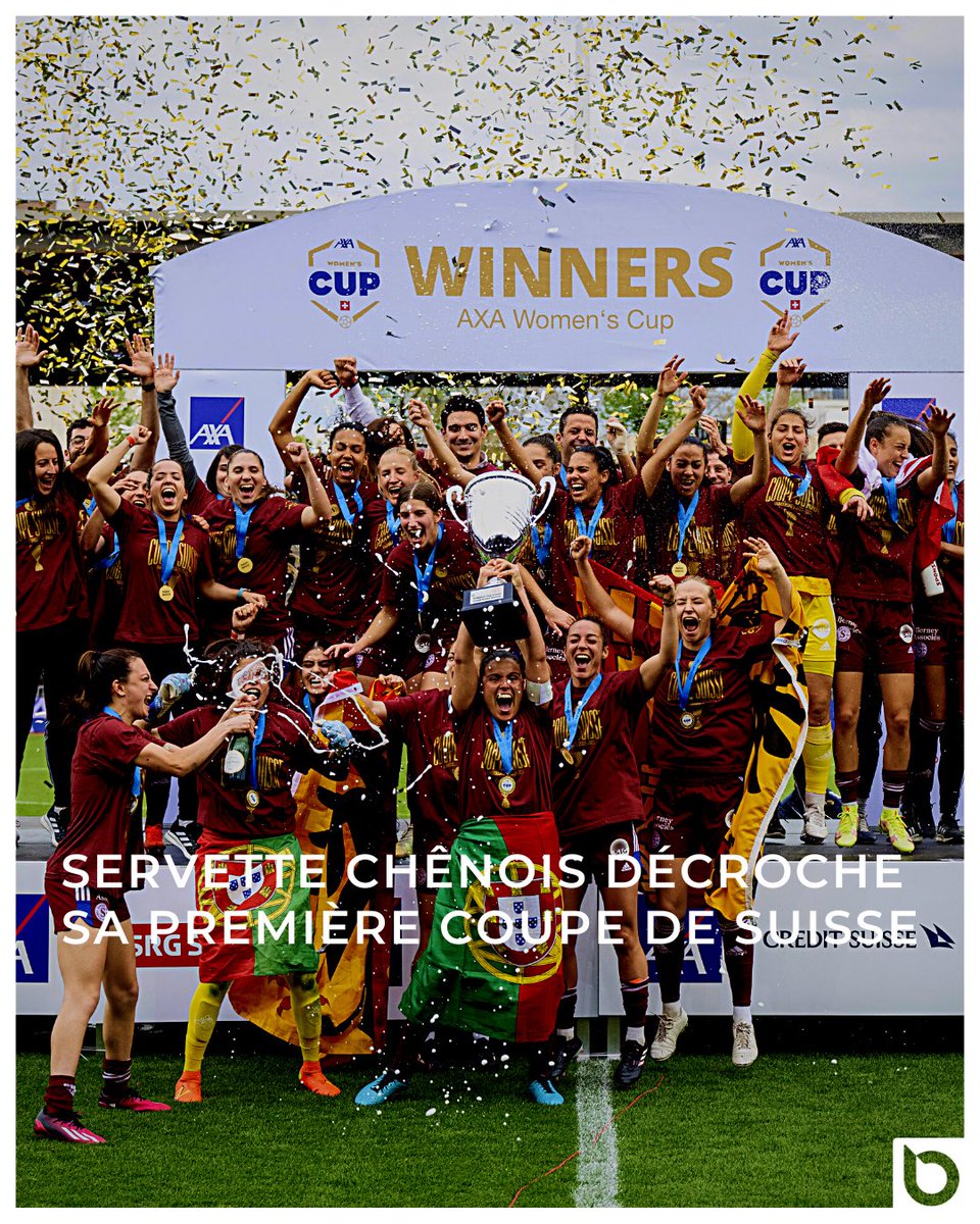 lemanbleutv's tweet image. La joie des nouvelles championnes de la Coupe de Suisse 🏆 @ServetteFCCF
