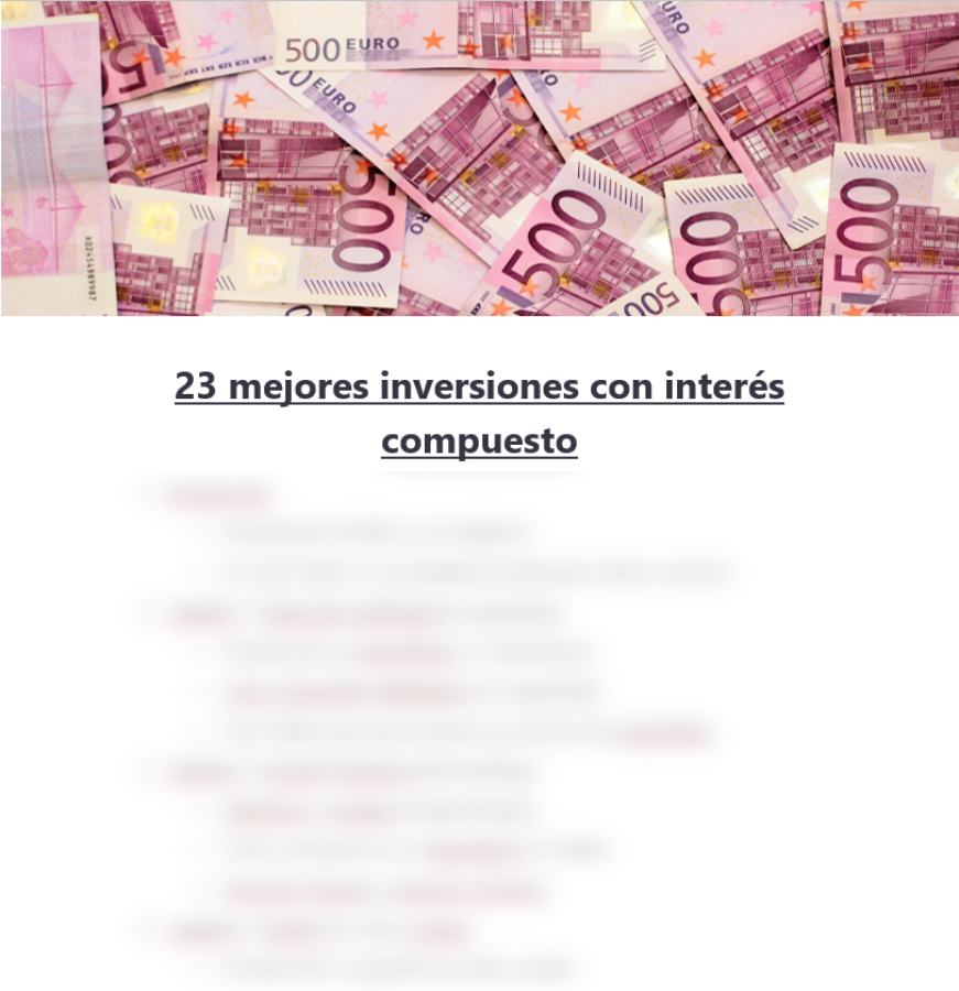 Einstein dijo que la fuerza MÁS poderosa del universo es el interés compuesto.

Así que hice una lista de las 23 MEJORES inversiones con interés compuesto

Valor de este documento: 39€  

Pero es GRATIS durante 72 horas⏳

Suscríbete, Like a este tweet y Comenta "Gracias"
