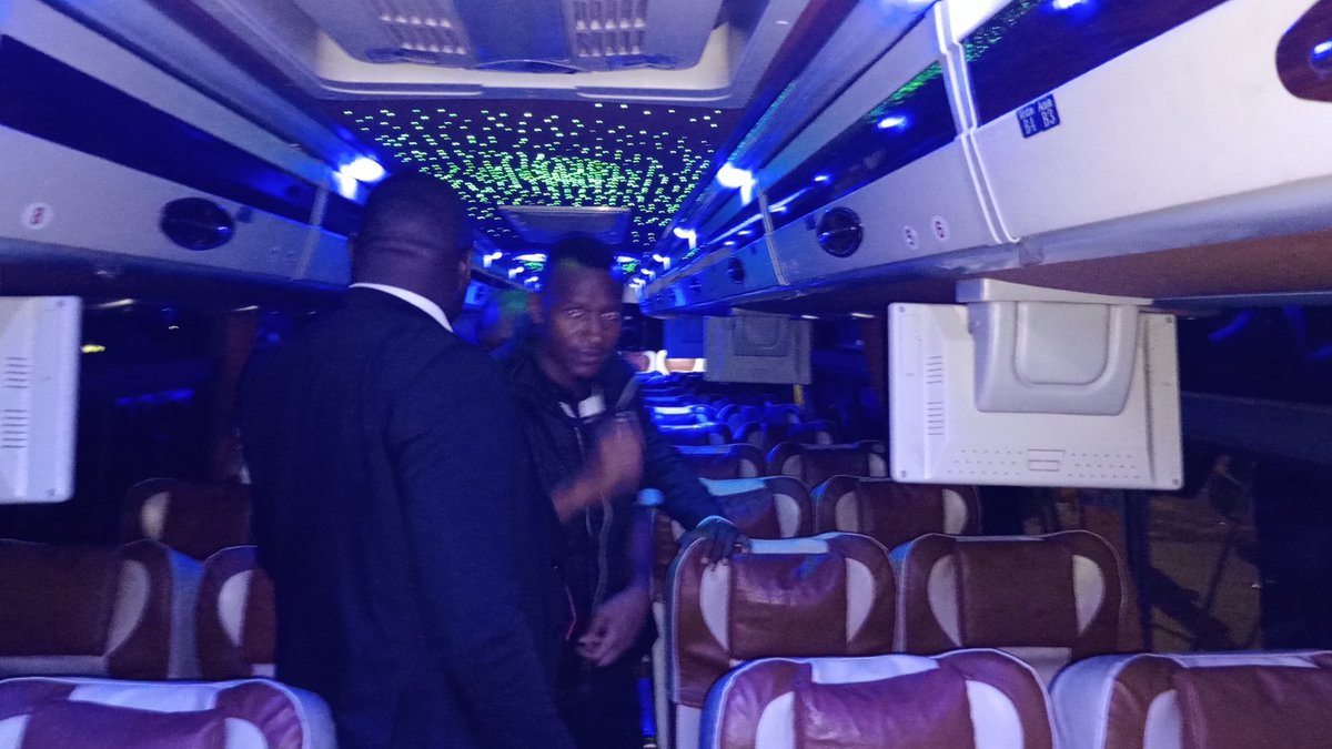 RiversUnitedFC's tweet photo. On ground to witness the horrible incident are CAF General Coordinator, Ali Nwebe (Uganda), CAF Head of Security, Jamil Bawalaggana Mpagi (Uganda) who have confirmed that a toxic chemical was sprayed in the bus. https://t.co/vbc64RAHAa