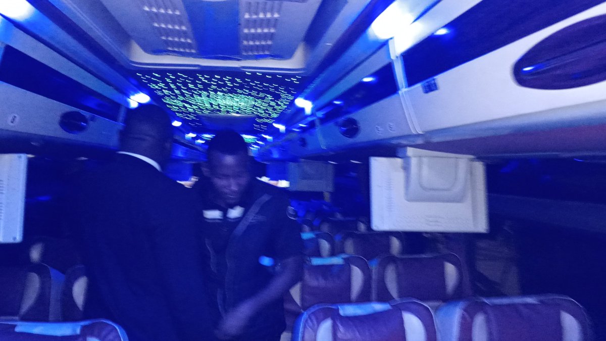 RiversUnitedFC's tweet photo. On ground to witness the horrible incident are CAF General Coordinator, Ali Nwebe (Uganda), CAF Head of Security, Jamil Bawalaggana Mpagi (Uganda) who have confirmed that a toxic chemical was sprayed in the bus. https://t.co/vbc64RAHAa