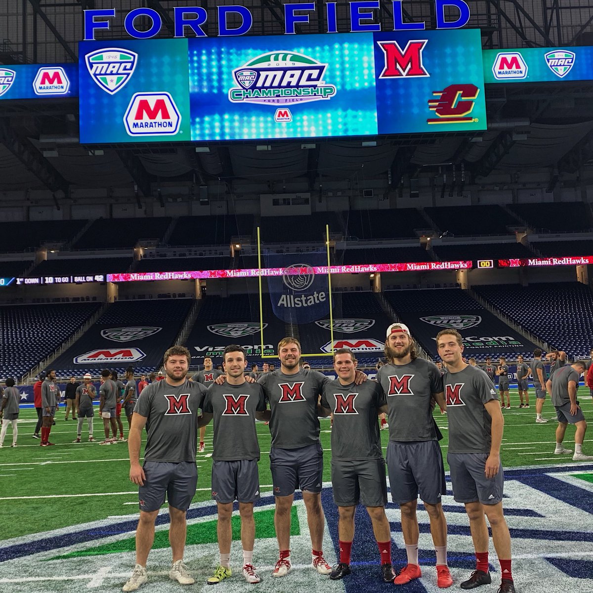 KKramerMU9's tweet photo. How it started:      How it’s going:

Pumped to be back playing at Ford Field 3.5 years later. 4PM ET tomorrow on Fox

@MiamiOHFootball 
@USFLPanthers https://t.co/9fOqDg998a