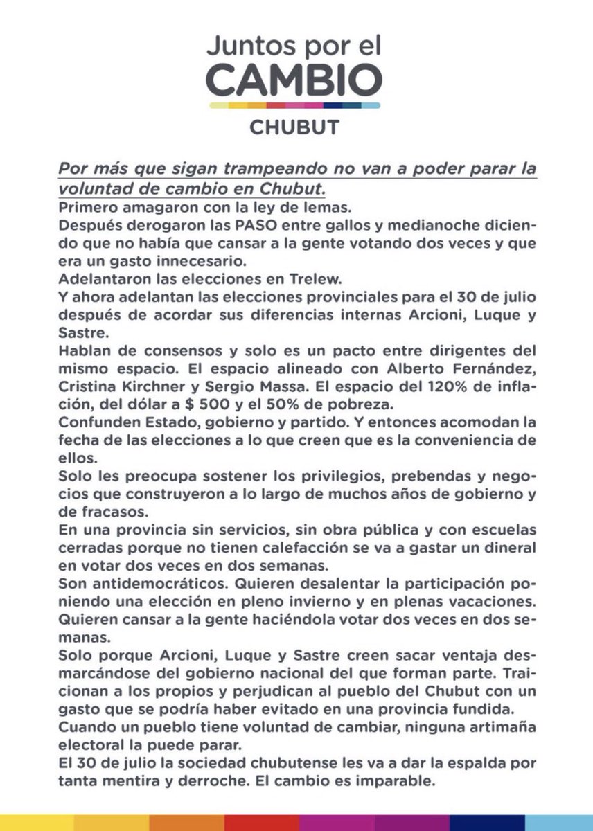 #JuntosSomosImparables #Chubut #Elecciones2023 👇🏽