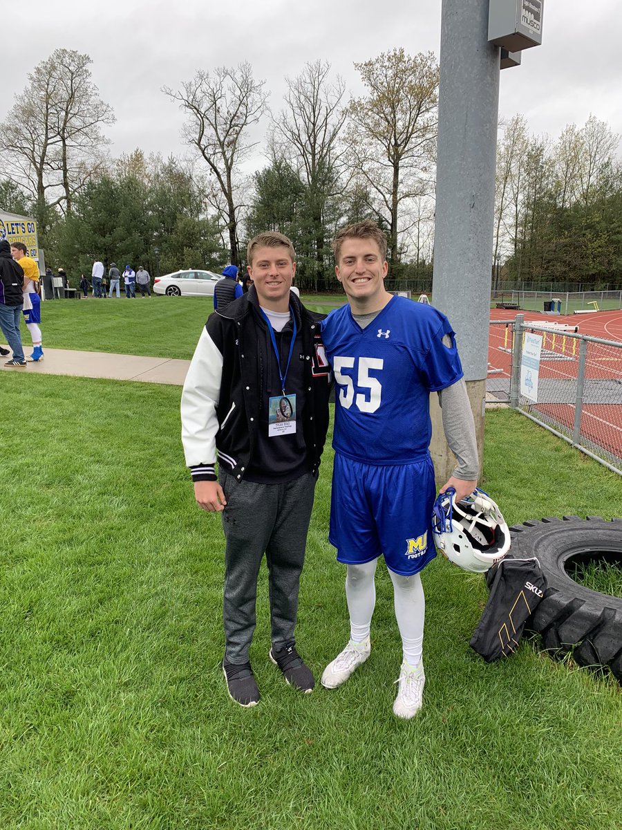 Thank you <a href="/MUCougarsFB/">Misericordia University Football</a> <a href="/K_Price73/">Kiefer Price</a> <a href="/Coach_McCrann/">Dalton McCrann</a> @MisericordiaHFC for the great junior day! Good to see some of the players I grew up watching from the sideline. <a href="/james_pasake/">James Pasake</a> <a href="/MGCarter56/">Matt Carter</a>