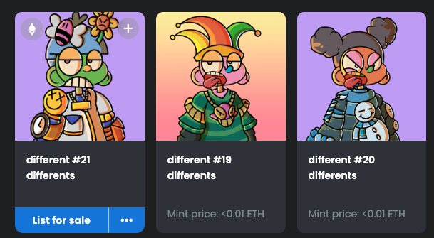 just minted 3 @diffrnts 
lets goooo 

art is fireeee