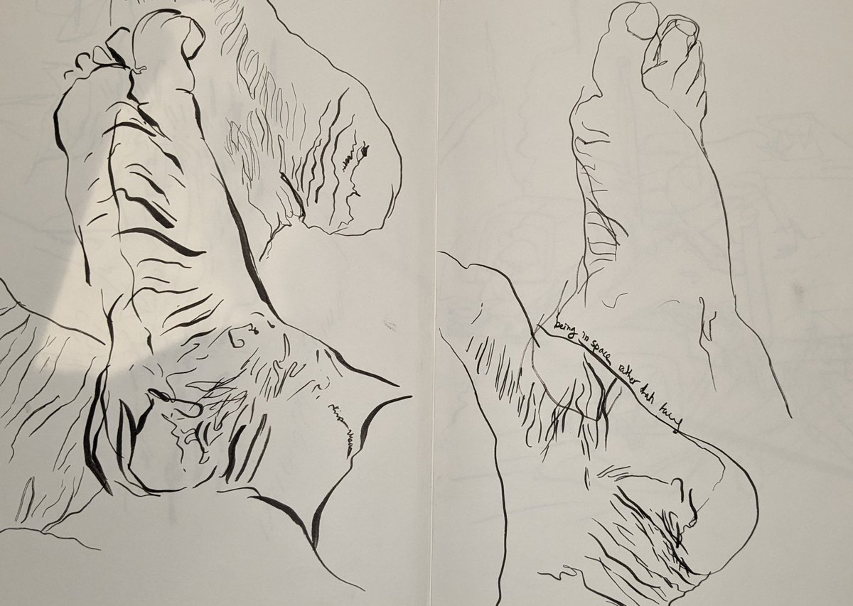 evidence_pilot's tweet photo. At a Yoga workshop, the instructor talked about toes and their importance and I got obsessed with feets...#toe #feet #yoga #worksop #visualart #illustration #drawing #doodling #painting https://t.co/GK1U5wj3ig