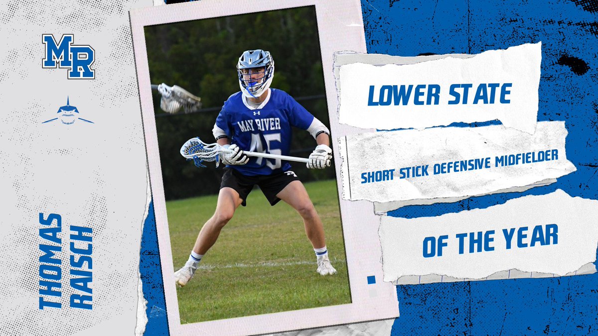 MayRiverBoysLax's tweet photo. Thomas Raisch 

🔵Lower State Player of the Year Nominee 
🔵Lower State SSDM of the Year
🔵First Team All State SSDM
🔵First Team All Lower State SSDM

@shark_athletics @LowcoSports 

#swingthehammer⚒️ #wearemayriver https://t.co/MIUjWUD39U