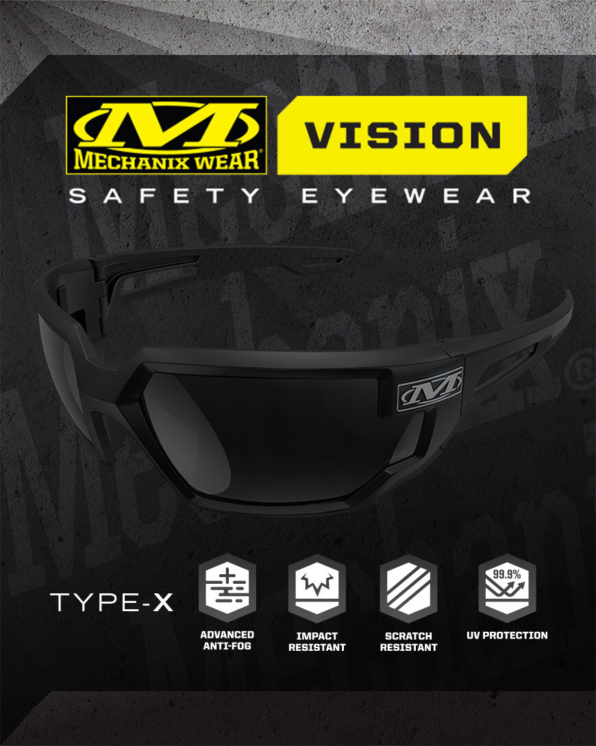 Stay focused on the task at hand with crystal clear vision. The advanced anti-fog lens coating on our Type-X Safety Glasses ensures moisture-free visibility in any situation. 🌬️👀 

#PPE #MechanixWear