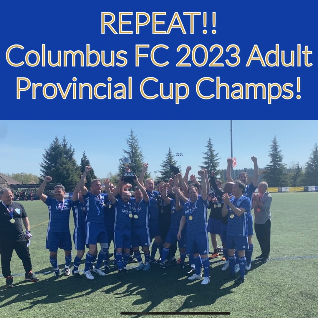 ColumbusFC_Van's tweet photo. 2 years in a row! Adult O45 Provincial Championship!!! #ColumbusFC #ColumbusFCVancouver #VancouverSoccer #VMSL #MWSL #BCMSL #BCSOCCER #BCProvincialCup https://t.co/HNwXtj89wT