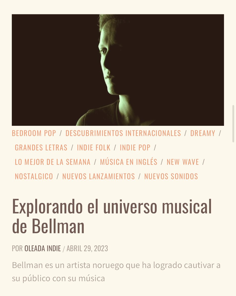 Great review of Hurricane and overall presentation of my music from the awesome Spanish music blog <a href="/OleadaIndie/">Oleada Musica</a>! Muchas gracias 🙏