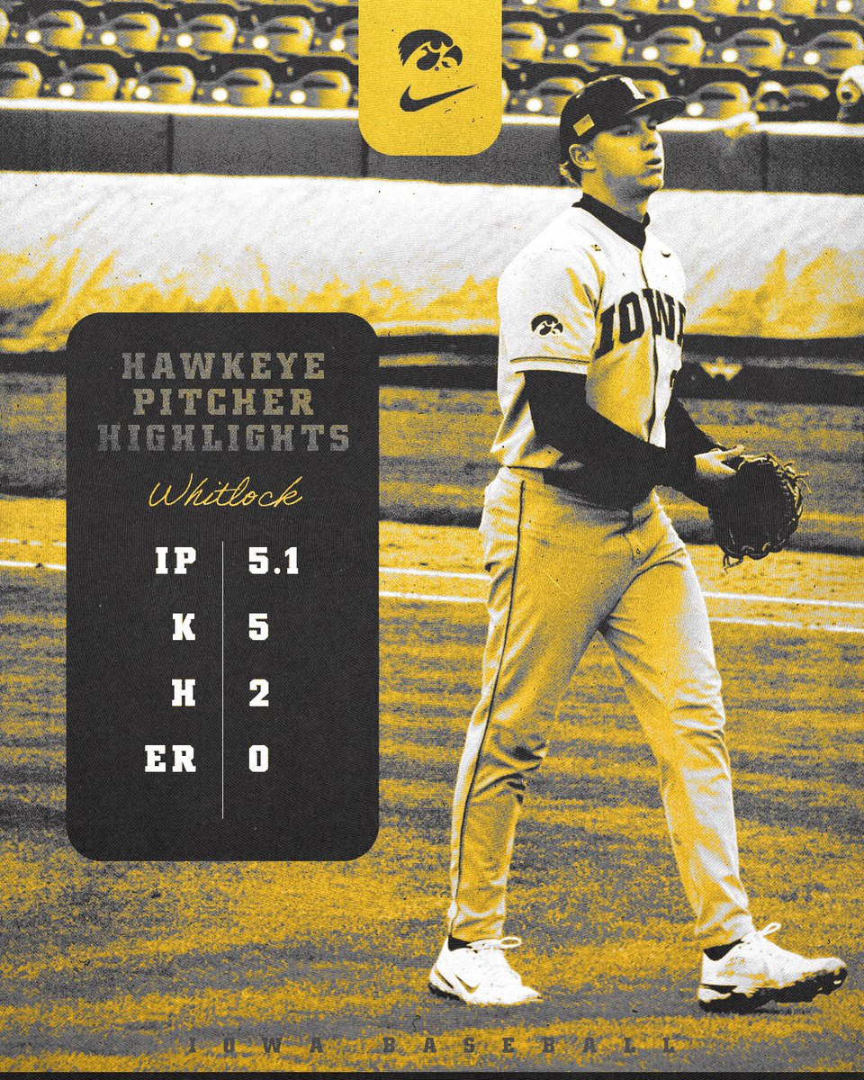 UIBaseball's tweet photo. Career day for @Jackwhitlock19 🙌

#Hawkeyes https://t.co/MUDURHm387