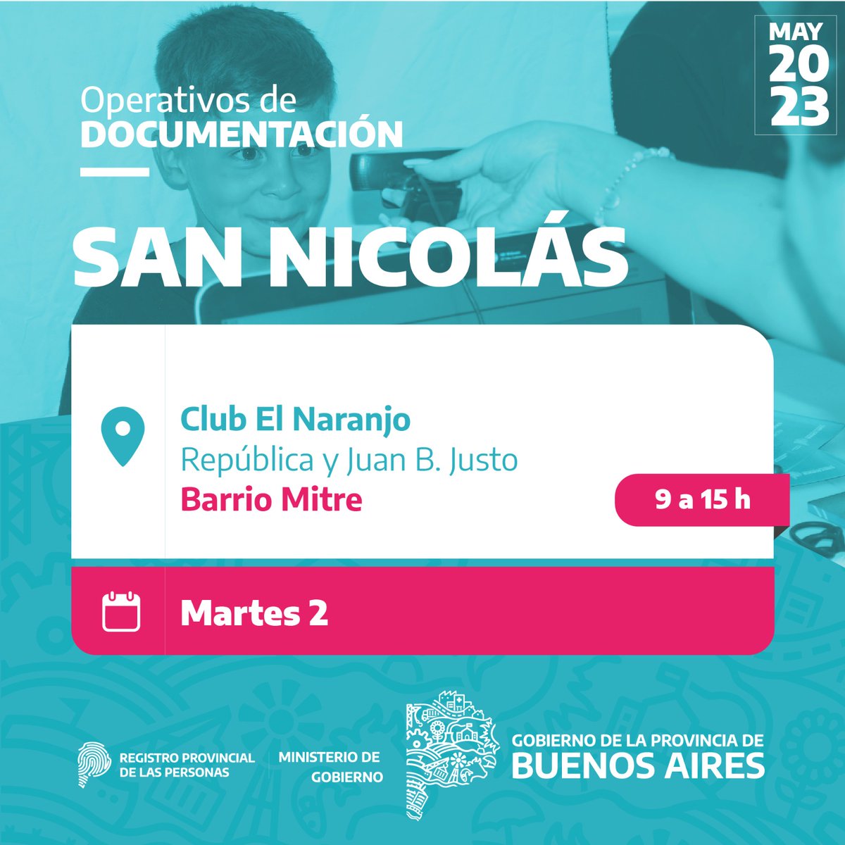 registropba's tweet photo. 📢 Atención #SanNicolás
Llegamos con nuestros OPERATIVOS DE DOCUMENTACIÓN 🚐
📅 Martes 2 #BarrioMitre
📅 Miércoles 3 #BarrioLosPinos
#ElRegistroRecorre https://t.co/NmIRWS3Y5A