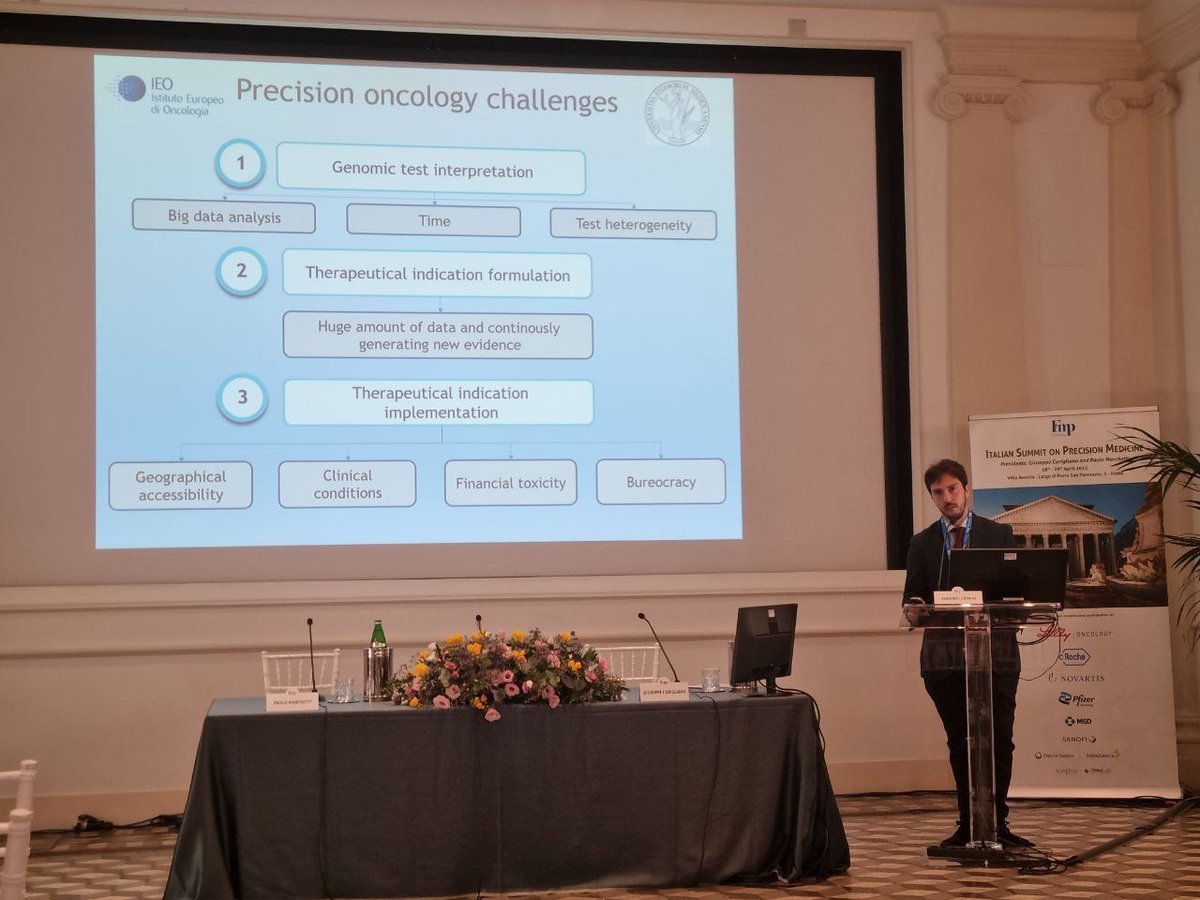 CriminiMd's tweet photo. Amazing experience at the Italian Summit on Precision Medicine in Rome! It was a pleasure to listen to such outstanding lectures and a honour to be invited to give a talk on Molecular Tumor Boards! Thank so much to Prof Curigliano and Prof Marchetti for the opportunity! @curijoey https://t.co/LkzbBif7FO