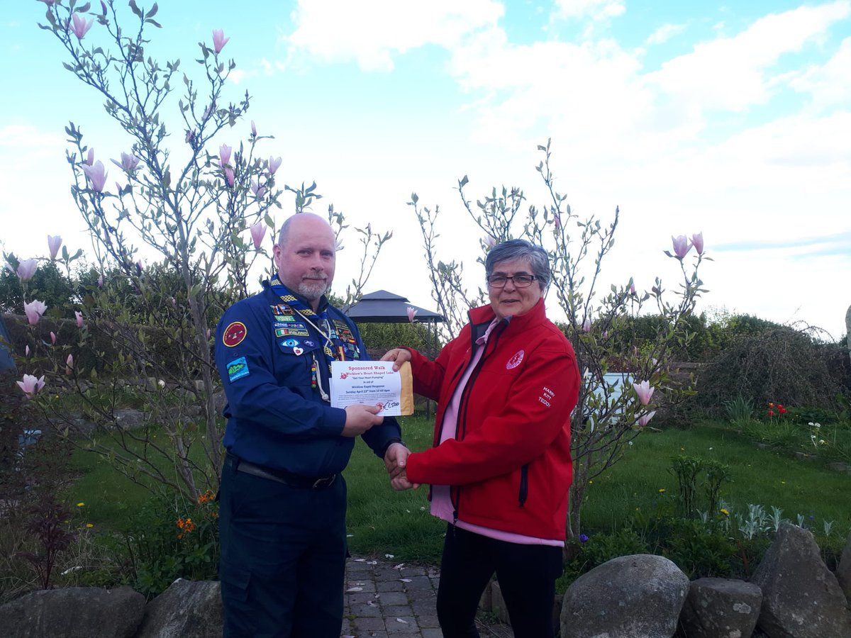 WicklowRR's tweet photo. We are delighted to have received a generous donation of €1500 from #Wicklow #Scouts from their sponsored hike at Lough Ouler! Their support means so much and will enable us to continue providing pre hospital emergency medical assistance to those in need in Co Wicklow and beyond https://t.co/ulF6ehUqex