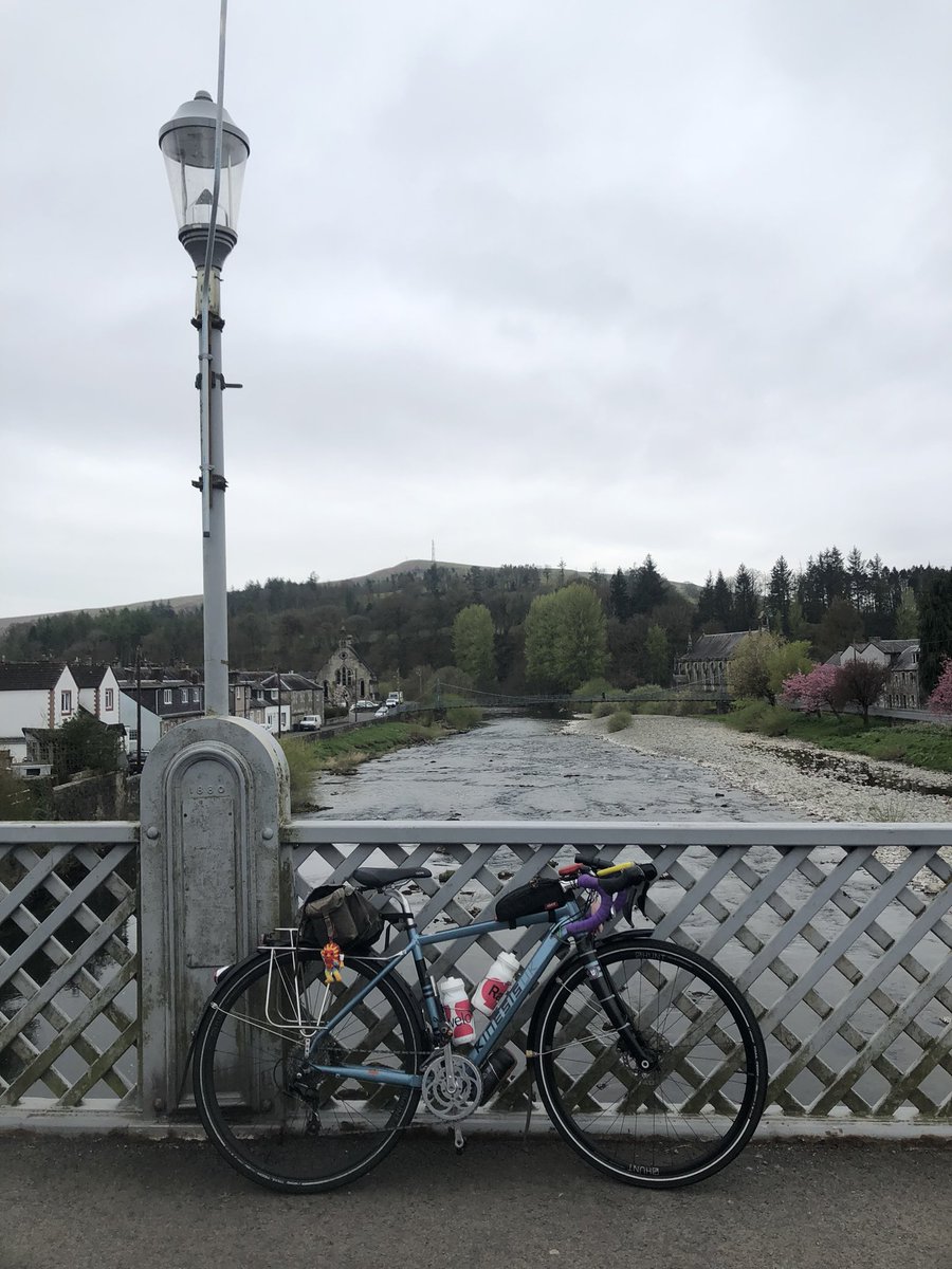 Sunniethehoob's tweet photo. Back over the border, a @WeAreCyclingUK #britishcyclequest in the Carradice @carradicebags plus our new chum Esk https://t.co/HOoq0beVUO