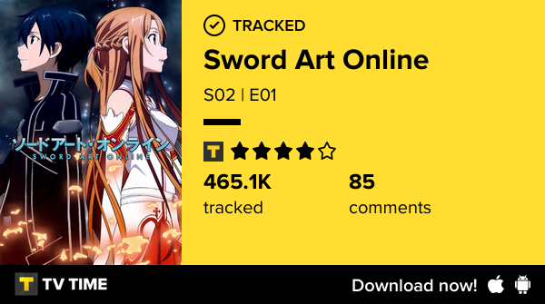 igiu94's tweet photo. I've just watched episode S02 | E01 of Sword Art Online! #swordartonline  https://t.co/CbsrwSeruj #tvtime https://t.co/PYoZTdf8B5