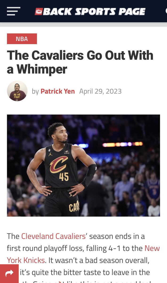 BackSportsPage's tweet photo. @pyen117 #cavaliers #TheLand #playoffs #Knicks https://t.co/7wODlL0RM2