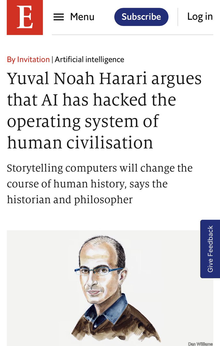 AlainGoudey's tweet photo. 🤷‍♂️ Pas convaincu par la tribune de @harari_yuval dans @TheEconomist. Pour lui, la clé est la régulation de l’IA  alors que pour moi c’est l’éducation ! Je rejoins @mikiane sur ce point… 

Pourquoi développer l’éducation à l’IA ? 4 idées : 

1️⃣ L'éducation permet de créer un environnement favorable à l'innovation en formant les individus sur les meilleures pratiques et les principes éthiques de l'IA. La régulation, en revanche, peut parfois freiner l'innovation en imposant des contraintes strictes qui peuvent entraver la créativité et la recherche… périlleux dans un contexte géopolitisé comme le numérique !

2️⃣ L'éducation aide les individus et les organisations à comprendre les enjeux liés à l'IA et à prendre des décisions éclairées. Cela crée une base solide pour le développement responsable de l'IA… enjeu assez clé pour prendre de la distance sur le discours des faiseurs de tech

3️⃣ L'éducation offre une plus grande flexibilité pour s'adapter aux changements technologiques rapides dans le domaine de l'IA… pertinent alors que tous les métiers sont / vont être impactés !

4️⃣ L'éducation permet aux individus et aux organisations de devenir responsables de leurs actions en matière d'IA. Ils sont ainsi mieux préparés à faire face aux conséquences de leurs choix technologiques et à adopter des approches éthiques et responsables dans la conception et l'utilisation de l'IA… et on a besoin de décideurs responsables ! 

Qu’on se comprenne, mon propos est d’équilibrer l’appel à la (nécessaire) régulation avec une (indispensable) démarche de formation (trop peu abordée jusqu’à présent) ‼️
