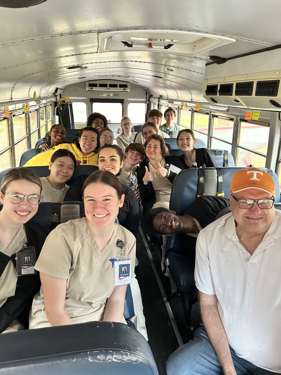 Health Science Internship last day to ride bus to clinicals. Huge shout out to Mr Tittle for driving us!!! #mcslearn #proudtobeajet