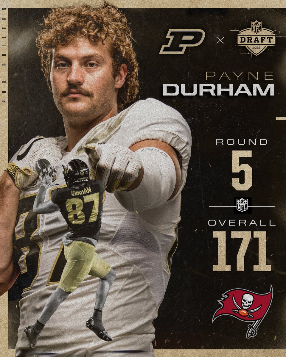 BoilerFootball's tweet photo. Tampa Bay bringing the Payne!

@pdurham22 ➡ @Buccaneers 

#NFLDraft  on NFLN/ESPN/ABC https://t.co/dmBSu4BD4T