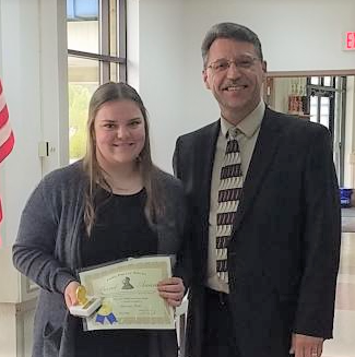CVOHIO's tweet photo. Hannah Davis  (left) of Bluffton and Donald Riodan (right) Delphos Jefferson  were awarded the John Phillip Sousa Band Award by the Kiwanis Club of Kiwanis of Lima Ohio  at a recent meeting. They are pictured with their respect band directors David Sykes and Cameron Reed. https://t.co/ywjQYoGTXG