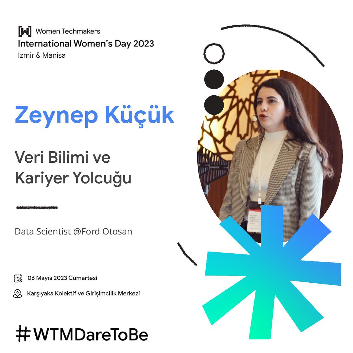 IWD 2023'ün beşinci ve son konuşmacısı Ford Otosan'da #datascientist olarak çalışan Zeynep Küçük 🤩 <a href="/womaneng/">Zeynep Küçük</a> “Veri Bilimi ve Kariyer Yolcuğu” konuşması ile 6 Mayıs’ta bizlerle olacak 🎊

Kayıt 👉 l24.im/w2EyakJ 

#WTMDareToBe #IWD23 #tech #teknoloji #datascience