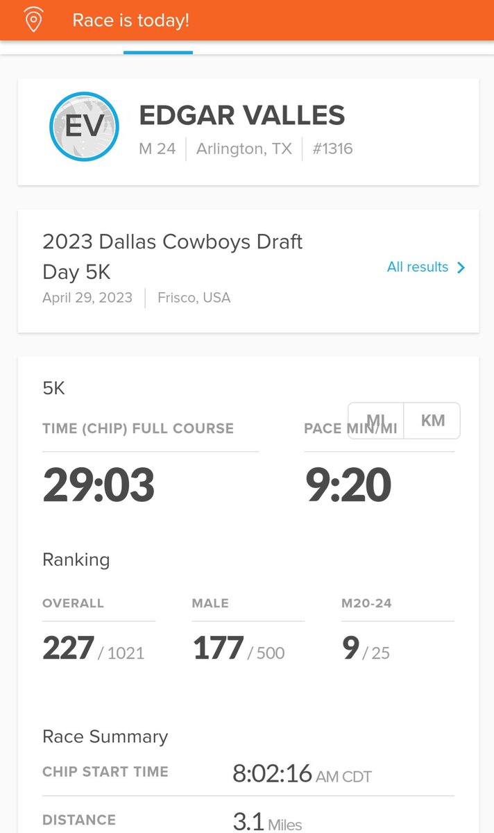 little_cuchara's tweet photo. For a morning with unexpected cold and wind, I think we did good in the first race of 2023 #DraftDay5K #RunInDallas #CowboysRun https://t.co/gWmJ1eRyRi