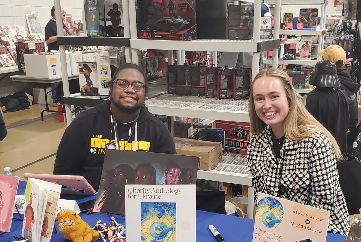DC Comics' Milestone Initiative graduates, <a href="/kameronwhite_/">kam</a> and <a href="/_ashkallen/">Ashley Allen</a> at #SpringCon23. Ashley has a story in DC Comics Legion of Bloom which is out now. Both will have work in the DC Comucs New Talent Showcase coming out on May 2023. 

#SpringConIsBack
