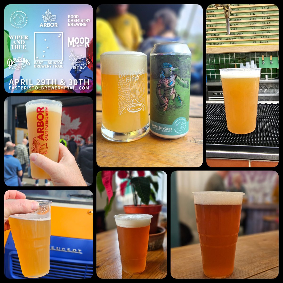 What a lovely afternoon on the #EastBristolBreweryTrail taking in the delights of @ArborAles @wiperandtruetap @LHGBrewingco @GoodChemBrew @drinkmoorbeer & @LilMarthaBrew 🌞😎🍺
#Bristol