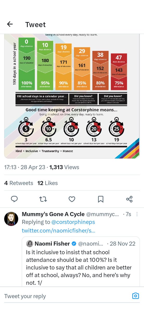 Mummy's Gone A Cycle (@mummycycle) on Twitter photo I find it worrying that my child's school have hidden my reply to their tweet. I've found <a href="/naomicfisher/">Naomi Fisher</a> really helpful in understanding issues such as attendance I find it worrying that my child's school have hidden my reply to their tweet. I've found <a href="/naomicfisher/">Naomi Fisher</a> really helpful in understanding issues such as attendance