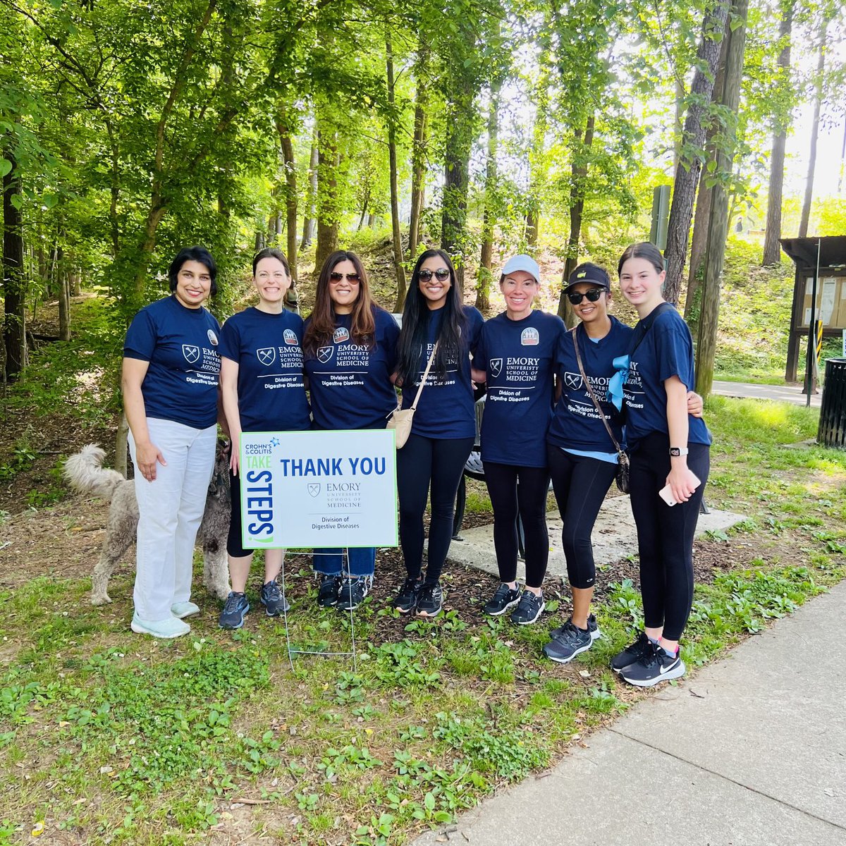 SSrinivasanMD's tweet photo. Fun walk this morning with our Emory GI team!! Kudos to our IBD doctors, APPs, pharmacist, clinical research coordinator and many other healthcare professionals for their dedicated care for IBD patients!#cctakesteps ⁦@EmoryGastroHep⁩ ⁦@EmoryMedicine⁩ https://t.co/pIaQYnsuMj