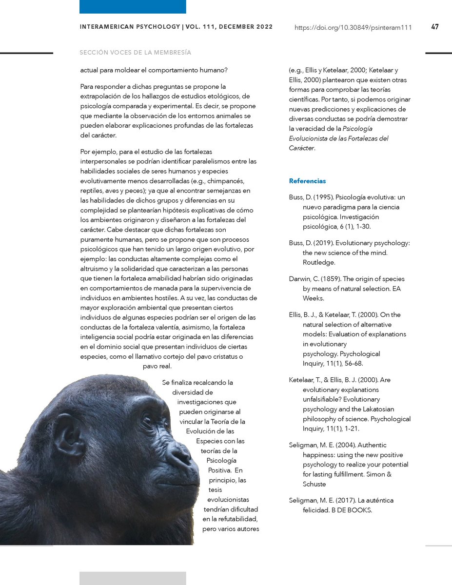 PSICOLOGÍA EVOLUCIONISTA DE LAS FORTALEZAS DEL CARÁCTER: UN ÁREA PENDIENTE

Cono mas: bulletin.sipsych.org/index.php/2022…