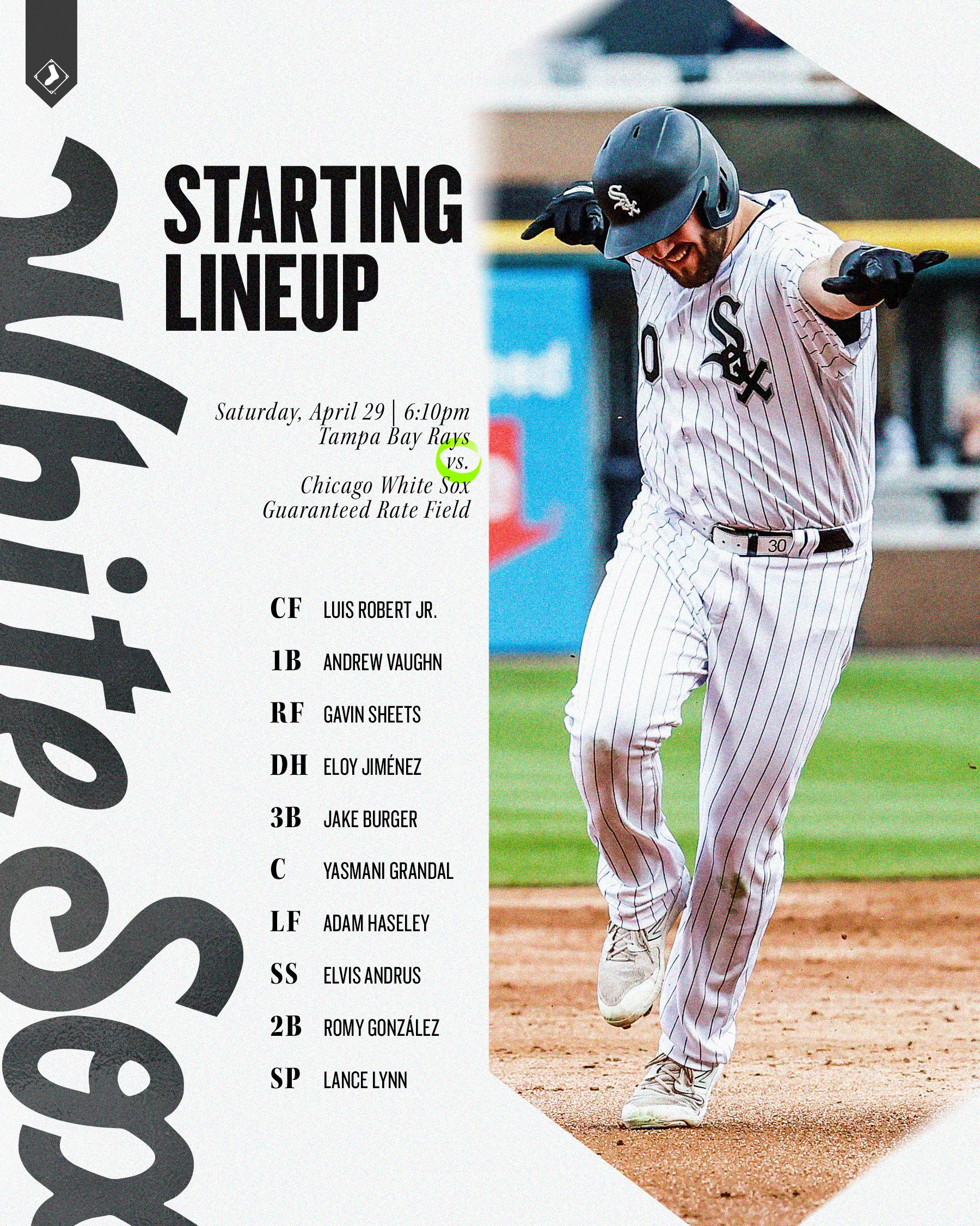 Chicago White Sox on X: Tonight's #WhiteSox starters at Guaranteed Rate  Field:  / X